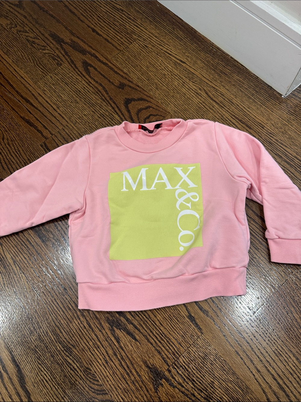 Max & Co. Pink Sweatshirt with Yellow Logo Block